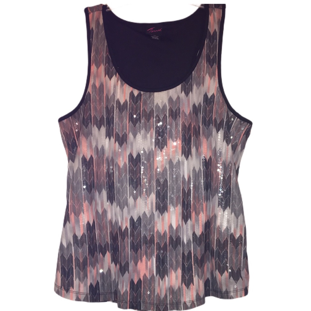Torrid Sequin Underlay Racerback Tank 1 (14) Large
